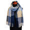 Blanket scarf - blue and beige - 1/2