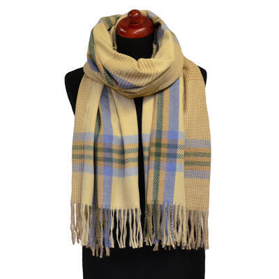 Blanket scarf - beige and brown - 1
