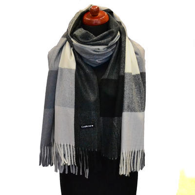 Blanket scarf - grey and black - 1