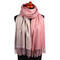 Blanket double-sided scarf - pink and beige - 1/2