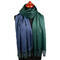 Blanket double-sided scarf - blue and green - 1/2