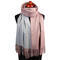 Blanket double-sided scarf - grey and pink - 1/2