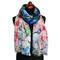 Blanket scarf bilateral - light blue and multicolor - 1/4