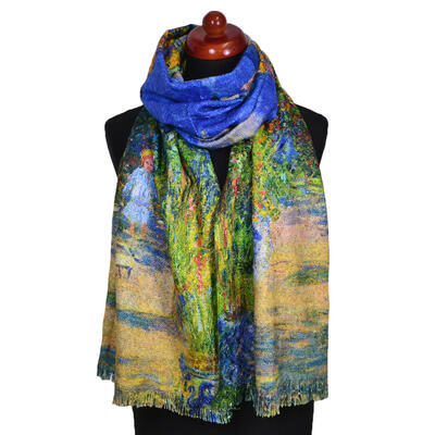 Blanket scarf bilateral - green and multicolor - 1