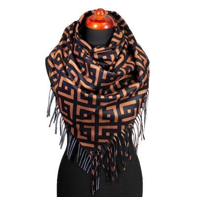 Blanket square scarf - brown and black