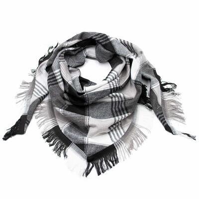 Blanket square scarf - black and white