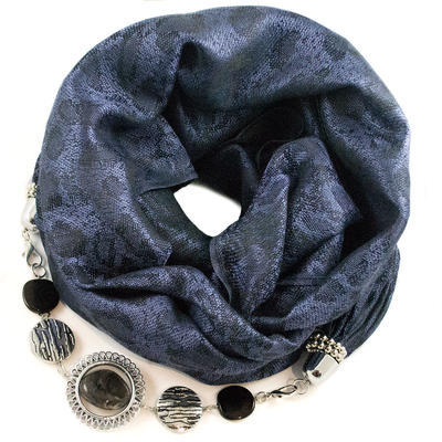 Warm jewelry scarf - violet