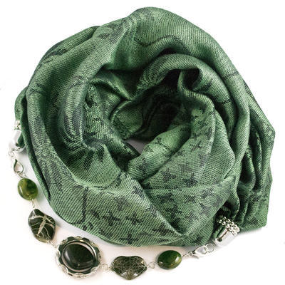 Warm jewelry scarf - green