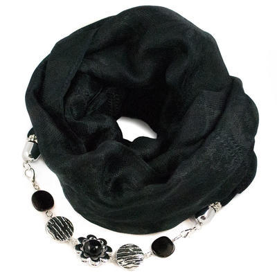 Warm jewelry scarf - black