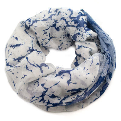 Infinity scarf - white and blue - 1