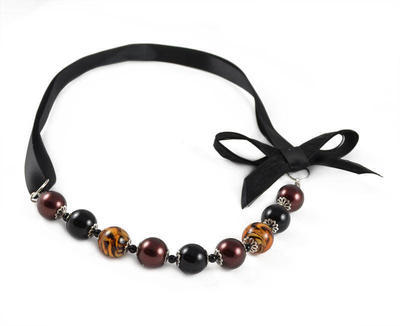 La Perle necklace - black&brown - 1