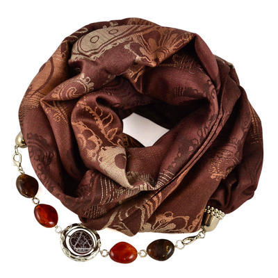 Warm bijoux scarf - brown