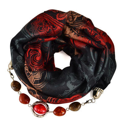 Warm bijoux scarf - black and orange