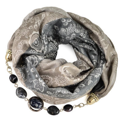 Warm bijoux scarf - black and brown