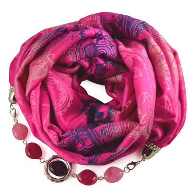 Warm bijoux scarf - fuchsia pink