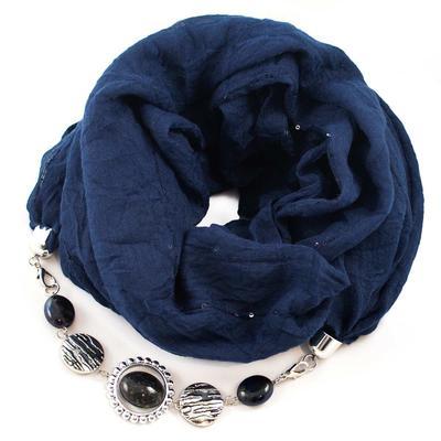 Cotton jewelry scarf Bijoux Me - blue