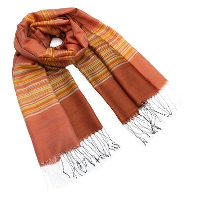 Classic scarf - orange stripes - 1