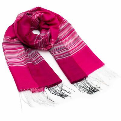 Classic scarf - fuchsioa pink stripes - 1