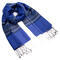 Classic cotton scarf - blue stripes - 1/2