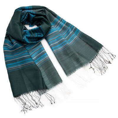 Classic scarf - tyrquoise stripes - 1