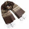 Classic cotton scarf - brown stripes - 1/2