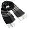 Classic cotton scarf - black stripes - 1/2