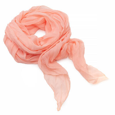 Classic women's cotton scarf - peach pink