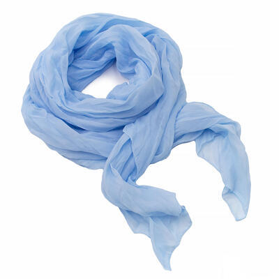 Classic women's cotton scarf - light blue