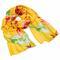 Classic women's scarf - yellow with floral print - 1/2