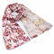 Classic women's scarf - pink and beige with floral print - 1/3