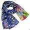 Classic women's scarf - blue and multicolor with floral print - 1/3