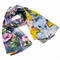 Classic women's scarf - blue with floral print - 1/3