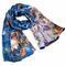 Classic women's scarf - blue and violet with floral print - 1/3