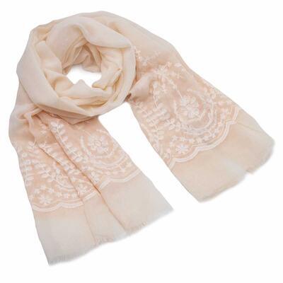 Classic women's scarf - beige - 1