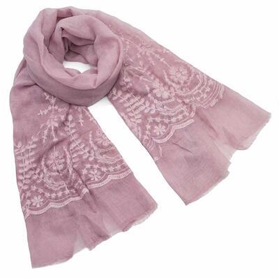 Classic women's scarf - pink old rose - 1