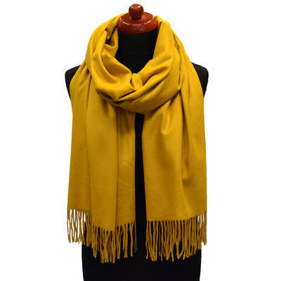 Classic cashmere scarf - mustard yellow