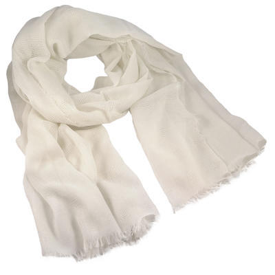 Classic women's scarf - solid white - 1