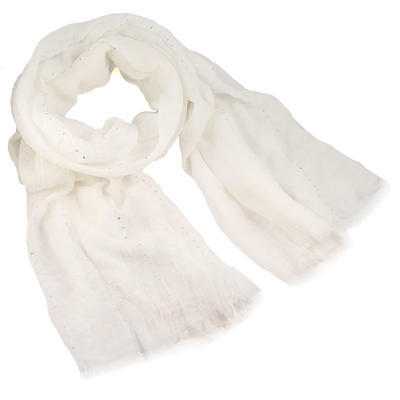 Classic cotton scarf - white - 1