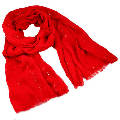 Classic cotton scarf - red - 1