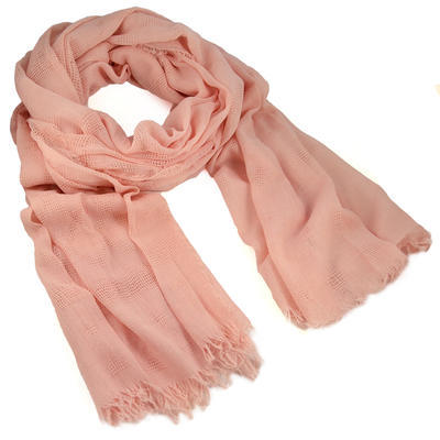 Classic women's scarf - solid pink - 1