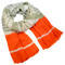 Classic women's scarf - orange woth stripes - 1/2