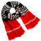 Classic women's scarf - red and black with stripes - 1/2
