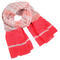 Classic women's scarf - pink with stripes - 1/2