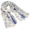 Classic women's scarf - white and blue - 1/2