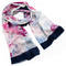 Classic women's scarf - white and violet - 1/2