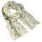 Classic women's scarf - white and green - 1/2