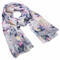 Classic women's scarf - white and grey - 1/2