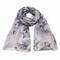 Classic women's scarf - white and grey with print - 1/2