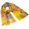 Classic women's scarf - yellow with flowers - 1/2