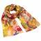 Classic women's scarf - yellow and orange with flowers - 1/2